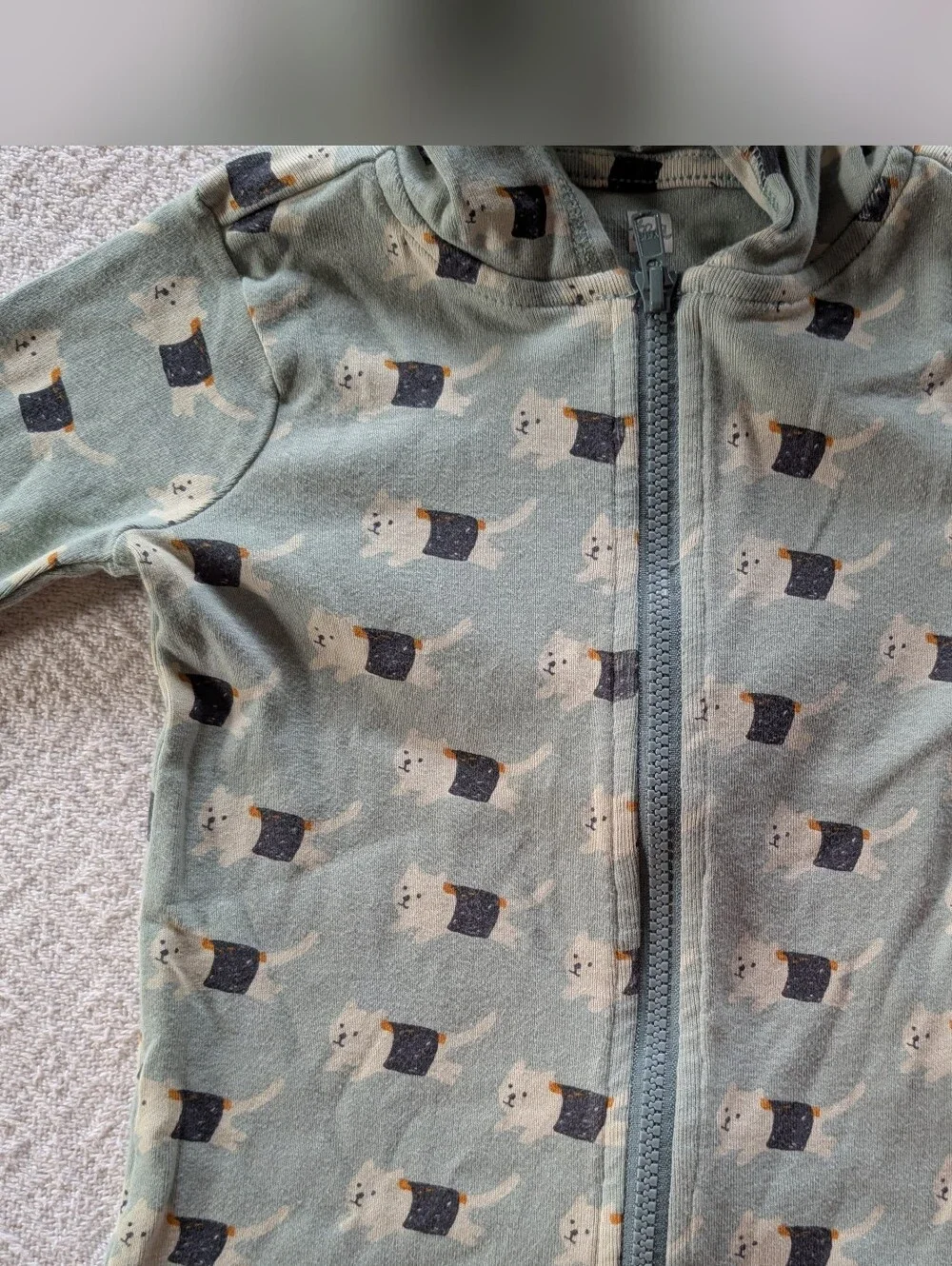Tea Collection 12-18 Month Dino Spiked Hooded Romper Sushi Cat Zip Up